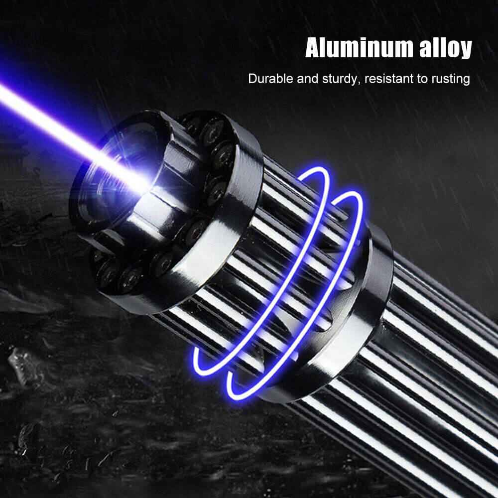 Blue Gatling Burning Laser Pointer Adjustable Visible Beam Dot Light - Tophatter Daily Deals