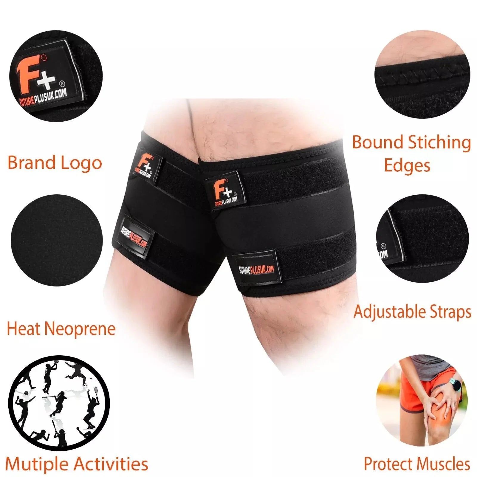 Compression Bands for Thighs - Leg Pain Relief Thigh Support Brace For Groin Hamstring Injury Sprains Wraps Sports & Outdoor - Tophatter Daily Deals