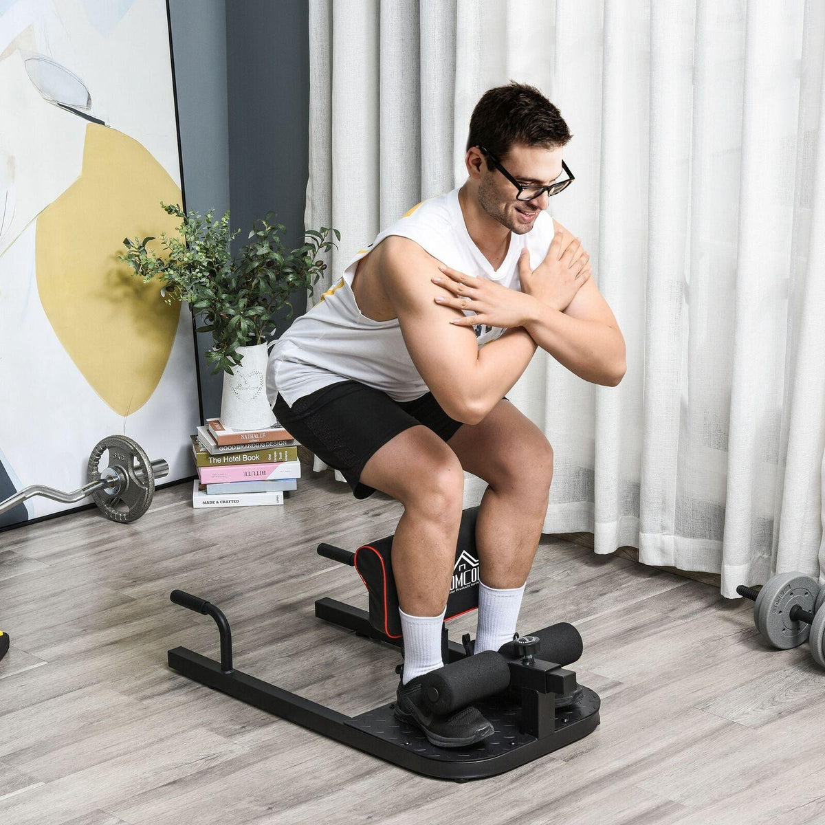 Hack Squat for Glutes - 3in1 Squat Machine Adjustable Bench Squat Sit Up Push Up - Tophatter Daily Deals
