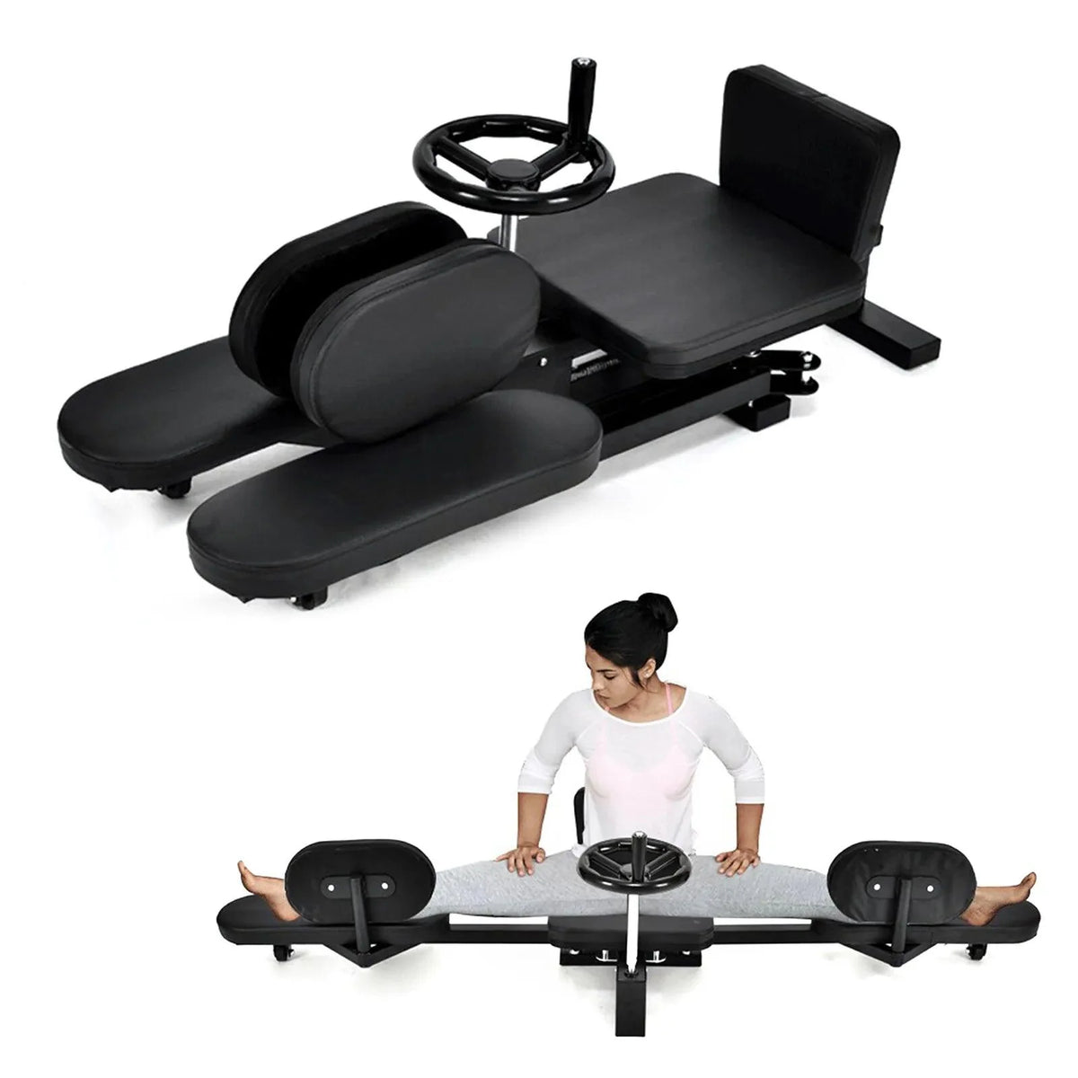 Leg Stretching Machine - Heavy Duty Trainer Leg Stretcher Machine Leg Stretcher Bar Black Exercise & Fitness - Tophatter Daily Deals