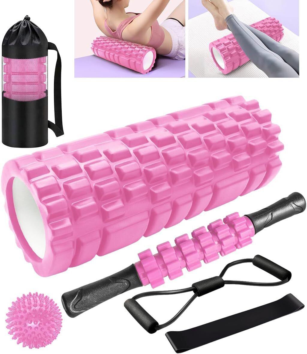 Sports Direct Foam Roller - Yoga Massage Roller Foam Roller Ball Spiky Muscle Relief Training Exercise Sets Pink Yoga Product - Tophatter Daily Deals