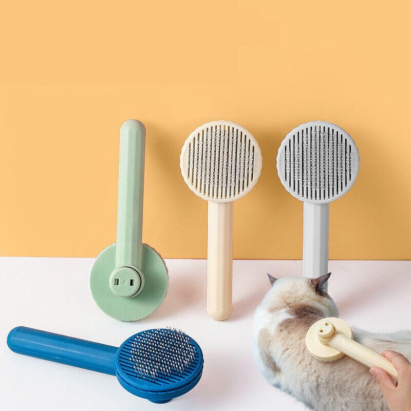 Pin Brushes for Dogs - Pet Dog Cat Brush Grooming Slicker Self Cleaning Slicker Brush Massage Hair Comb Pet Products - Tophatter Daily Deals