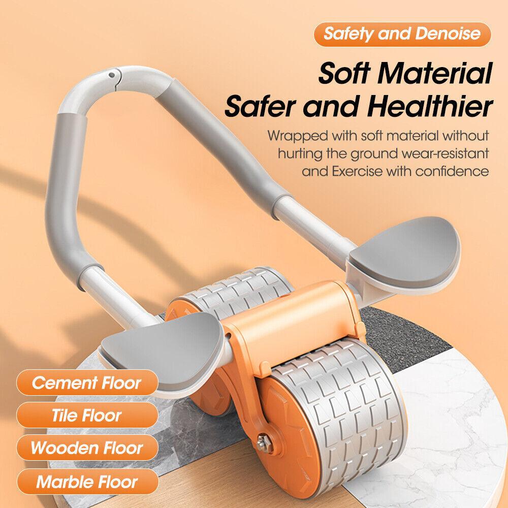 Roller for Abs Workout - Ab Roller Wheel Automatic Spring Back Elbow Support Tool Exercise & Fitness - Tophatter Daily Deals