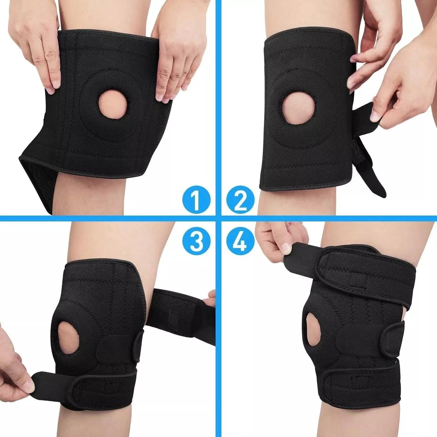 Supported Knee Brace - Stabilizing Belt Strap Neoprene Patella stabilising Belt Adjustable Strap NHS Use Exercise & Fitness Equipment Manuals - Tophatter Daily Deals