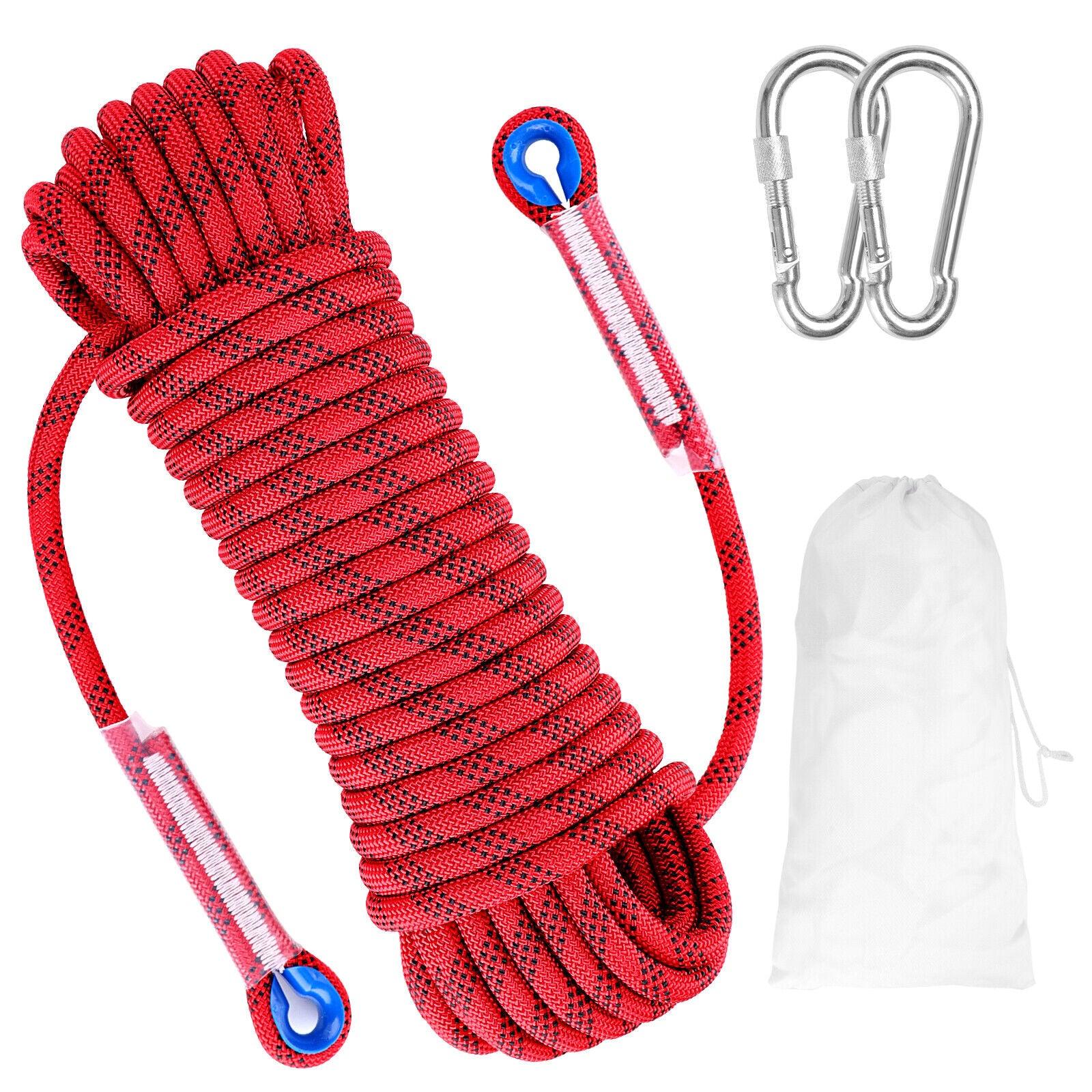 Ropes for Tree Climbing - 10m/32.81ft Heavy Duty Rock Climbing Tree Rope Cord Outdoor Safety Use Emergency Red Outdoor Recreation - Tophatter Daily Deals