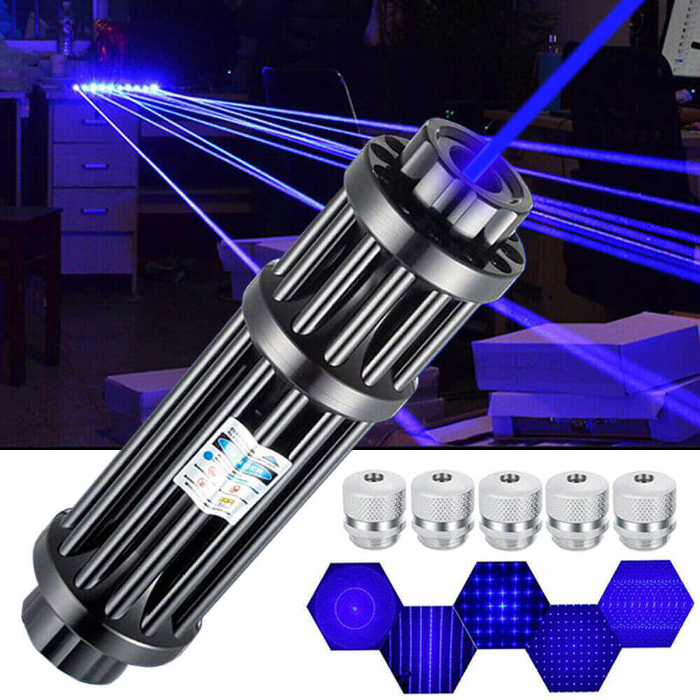 Blue Gatling Burning Laser Pointer Adjustable Visible Beam Dot Light - Tophatter Daily Deals