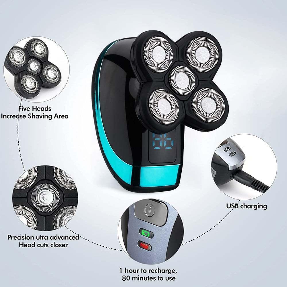 Best Head Shaver UK - Electric Razor for Men Bald Head Shaver Rotary Cordless Nose Hair ElectriBrite Personal Care - Tophatter Daily Deals