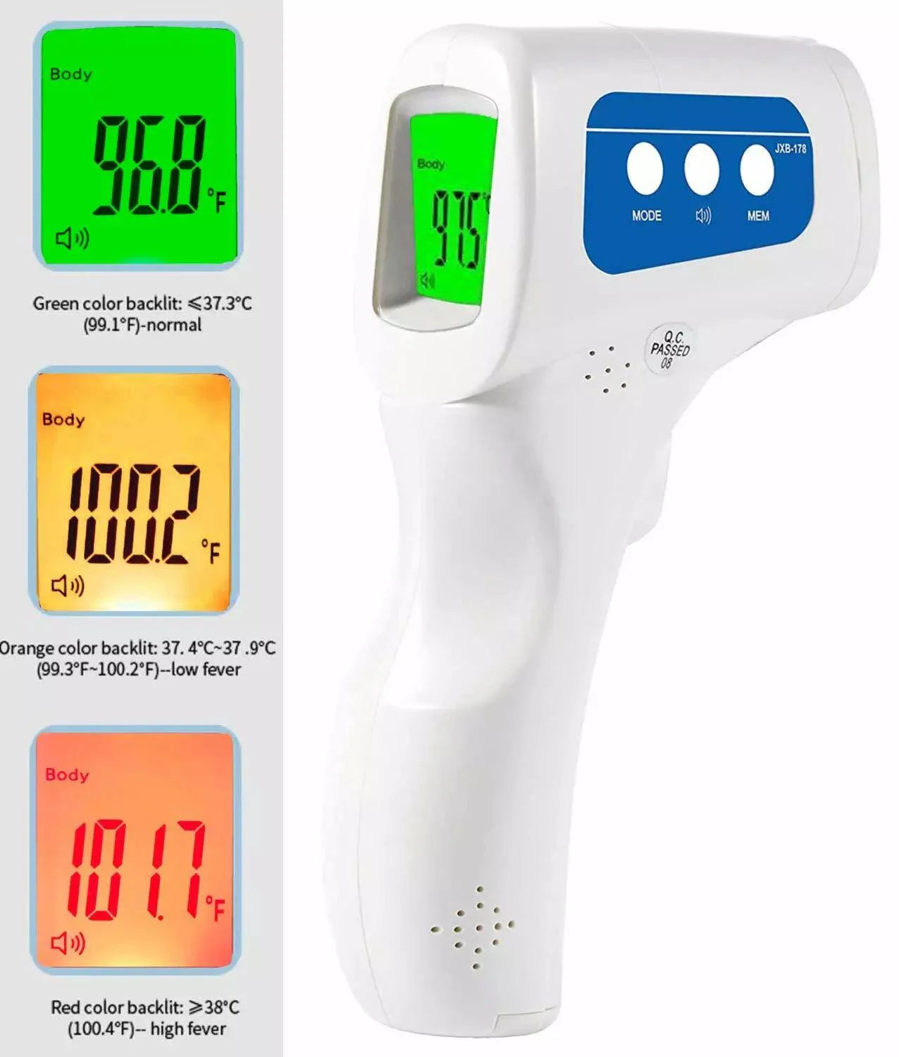 Best Thermometer UK - Infrared Digital Non-Contact Forehead Thermometer Exercise & Fitness - Tophatter Daily Deals