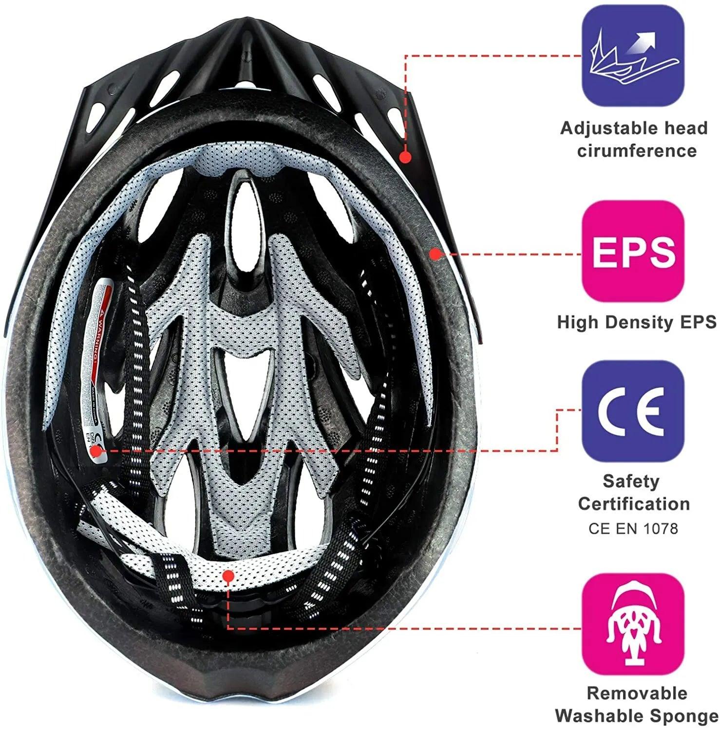 Safest Helmet Bicycle - Cycling Helmet Cap Visor MTB Road Bicycle Mountain Bike Adjustable Sport Safety Cycling - Tophatter Daily Deals