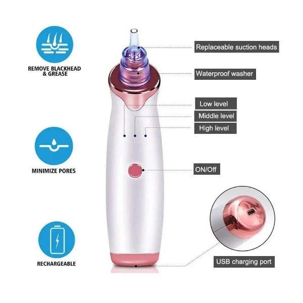 Best Blackhead Remover Vacuum - Professional Pore Cleaner Vacuum Blackhead Remover Rechargeable 5 Suction Levels Health & Beauty - Tophatter Daily Deals