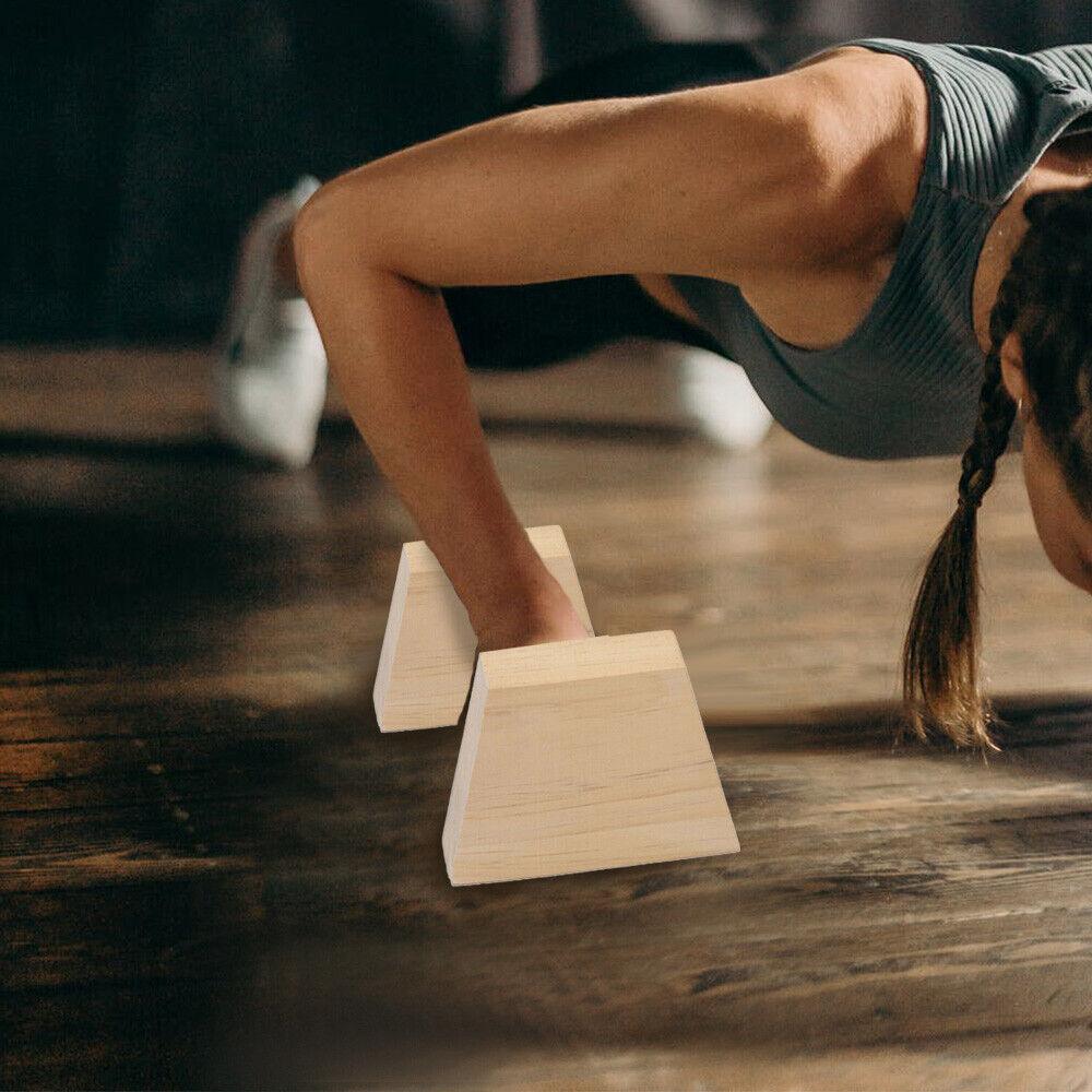 Wooden Parallettes UK - Fitness Push Up Bars Wooden Mini Parallettes Gymnastics Bars Exercise & Fitness - Tophatter Daily Deals