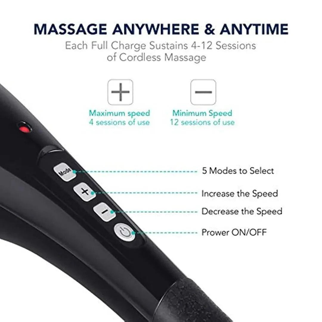 Hand Held Massager UK - Cordless Neck Back Massager Handheld Deep Tissue Percussion Massage Muscle Pain Health Care - Tophatter Daily Deals