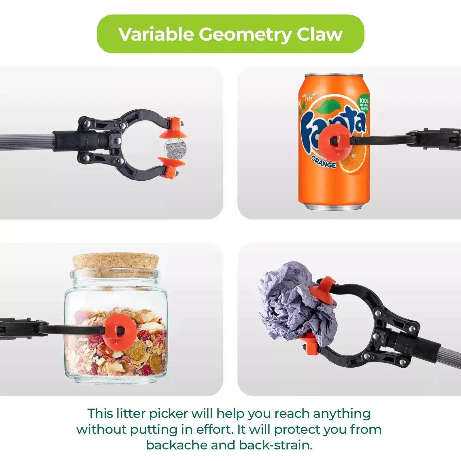 Litter Picking Stick - 82cm Aluminium Magnetic Litter Picker Indoor Outdoor Rubbish Grabber Hand Tool Apparel & Accessories - Tophatter Daily Deals