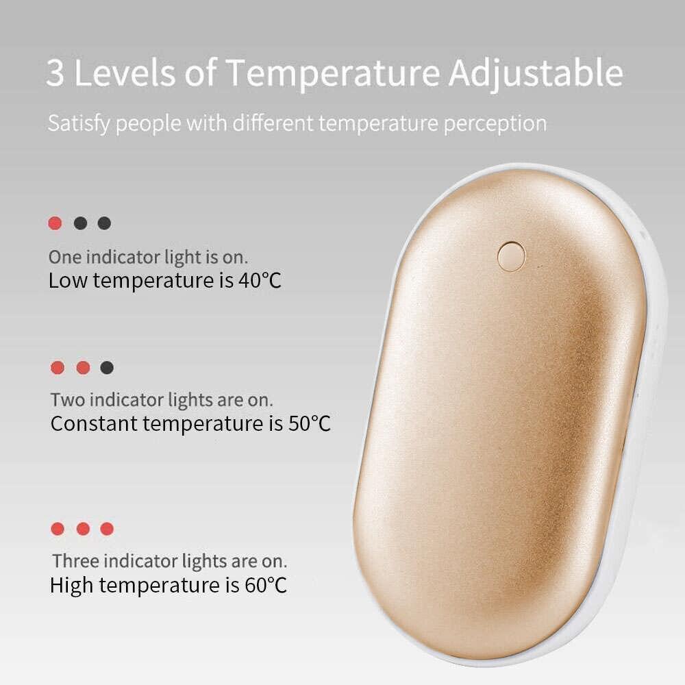 Electronic Hand Warmers UK - 2X Rechargeable Hand Warmers USB Power Bank Electric Pocket Heater Warmer Gold Apparel & Accessories - Tophatter Daily Deals