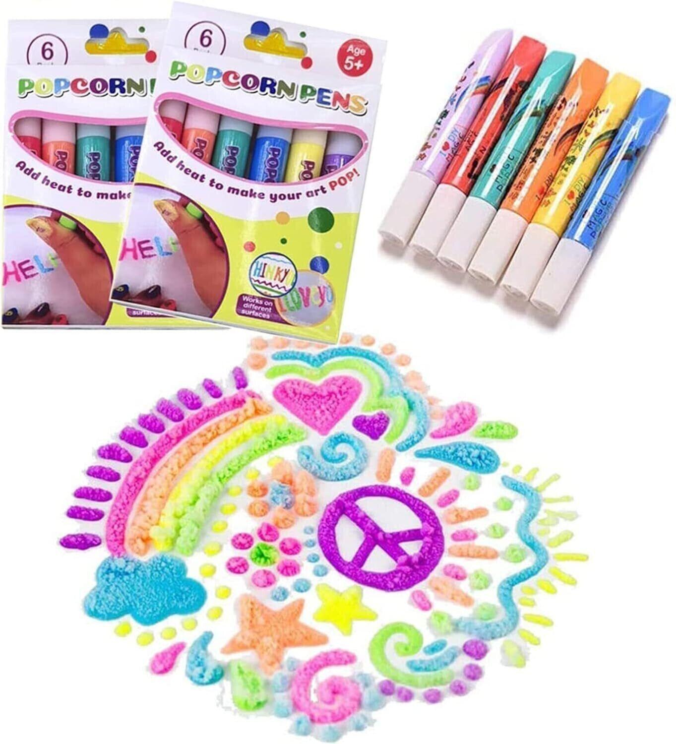 Magic Puffy Pens UK - 12PCS Magic Popcorn Pen Print Bubble Pen Puffy 3D Art Drawing Pens DIY Kids Gift 12 PCS Apparel & Accessories - Tophatter Daily Deals