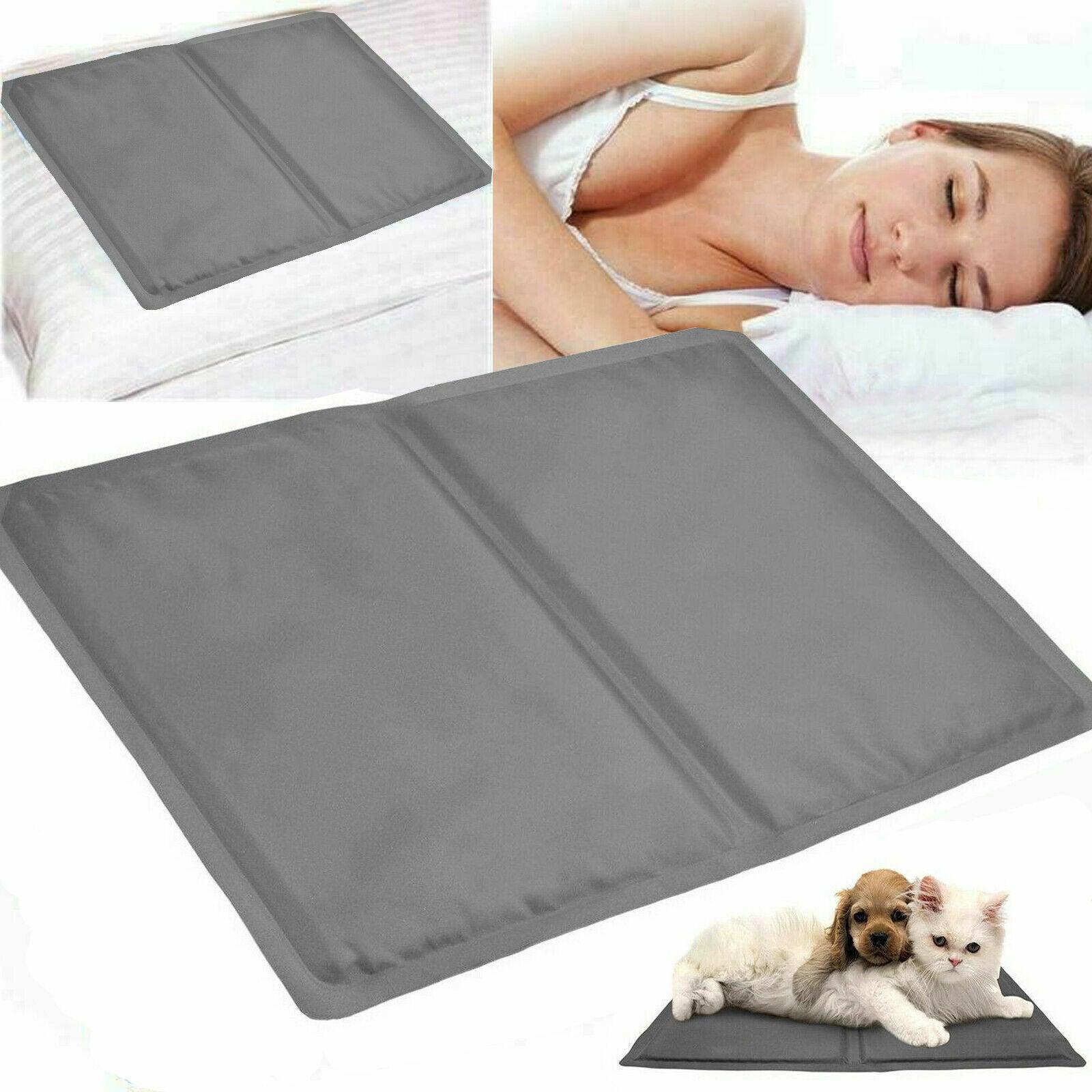 Cooling Pillows Uk - Cooling Gel Pillow Magic Pad Cooling Mat Laptop Cushion Yoga Pet Bed Dog UK Grey Sleeping Pillow - Tophatter Daily Deals