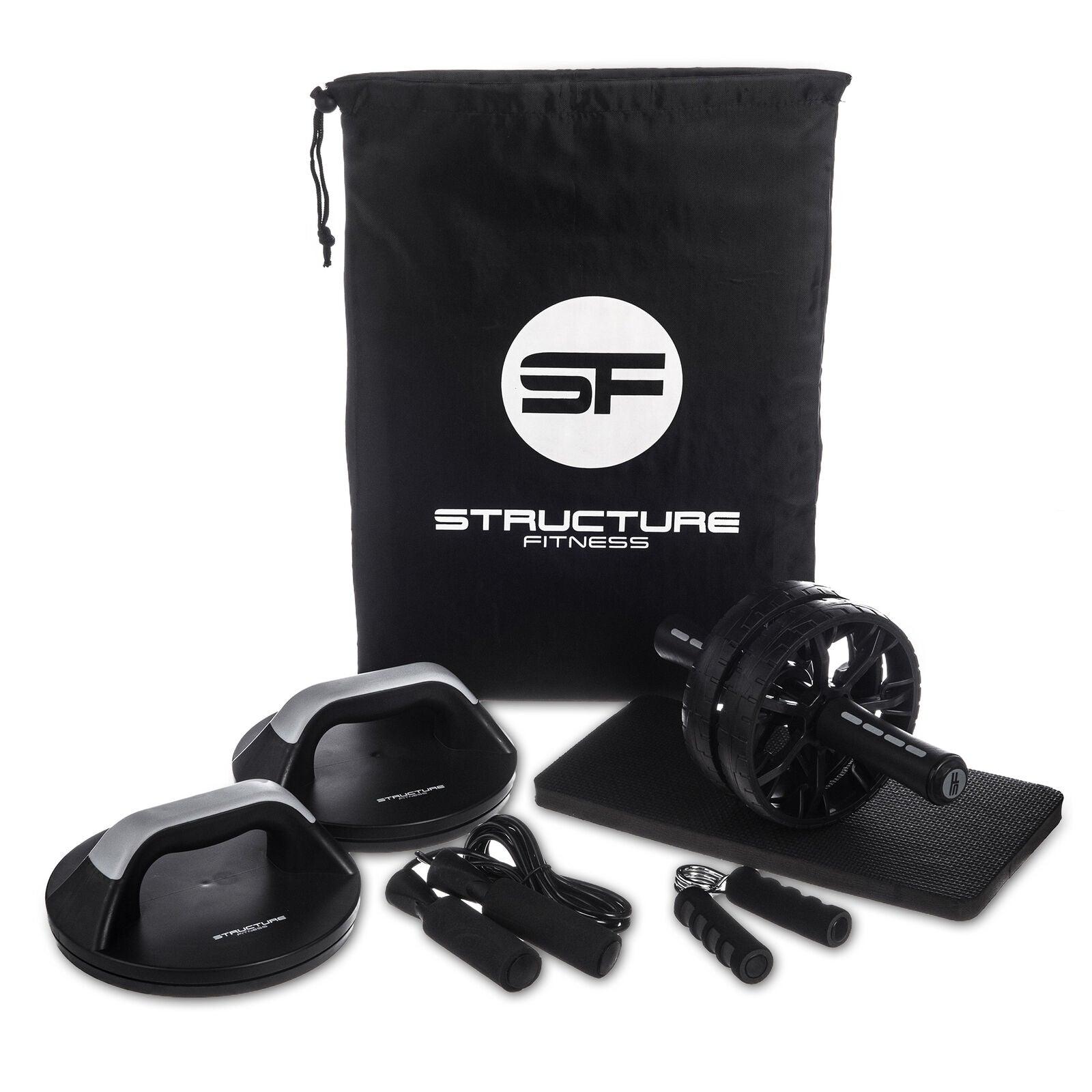 Core Training Kit - 5pc Core Training Kit Ab Roller Push Up Skipping Rope Fitness Hand Grip Exercise Exercise & Fitness - Tophatter Daily Deals