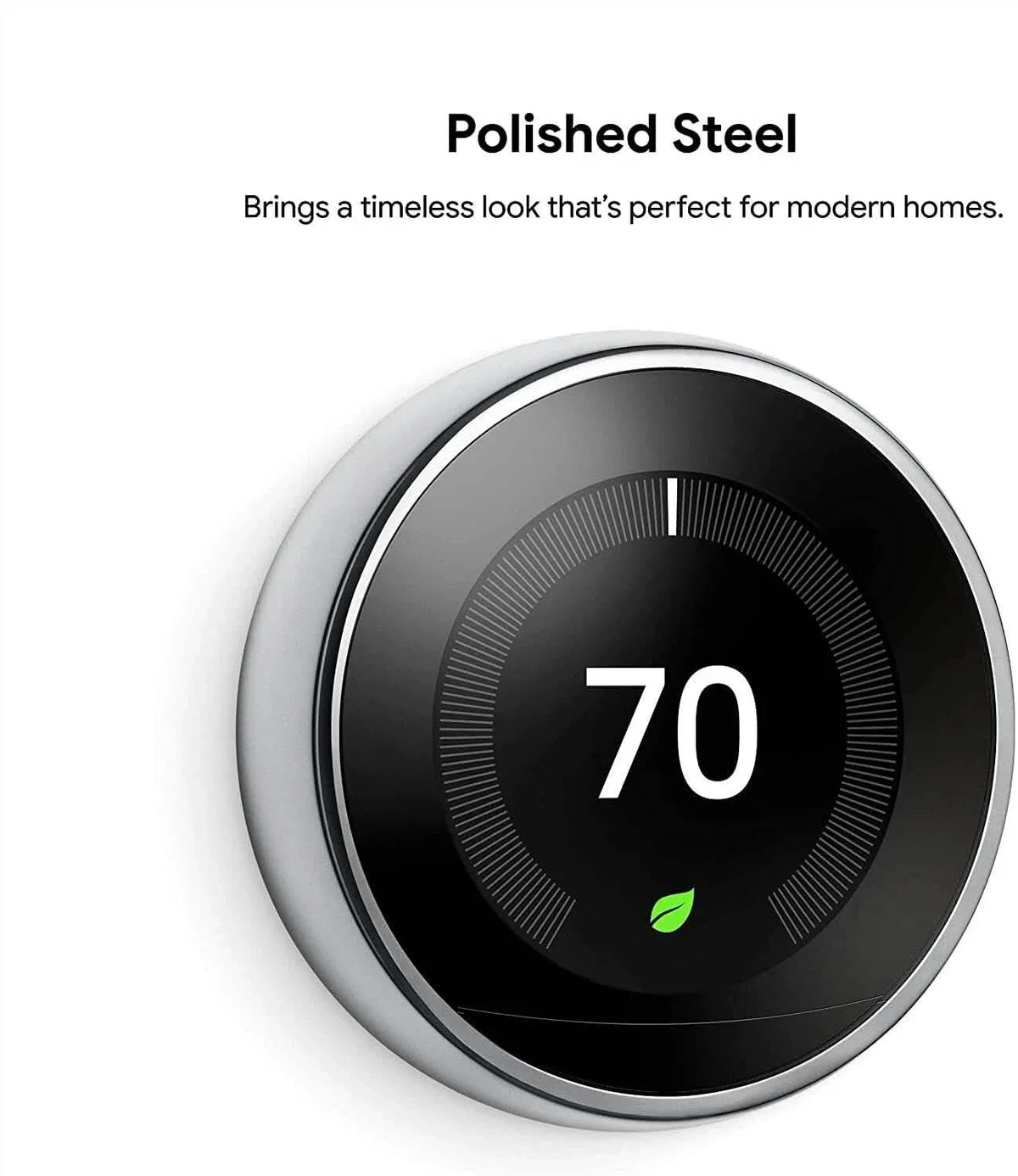 Google Nest 3rd Generation Programmable Thermostat w/Base Polished Steel T3019US (Refurbished) Smart Home & Security - Tophatter Daily Deals