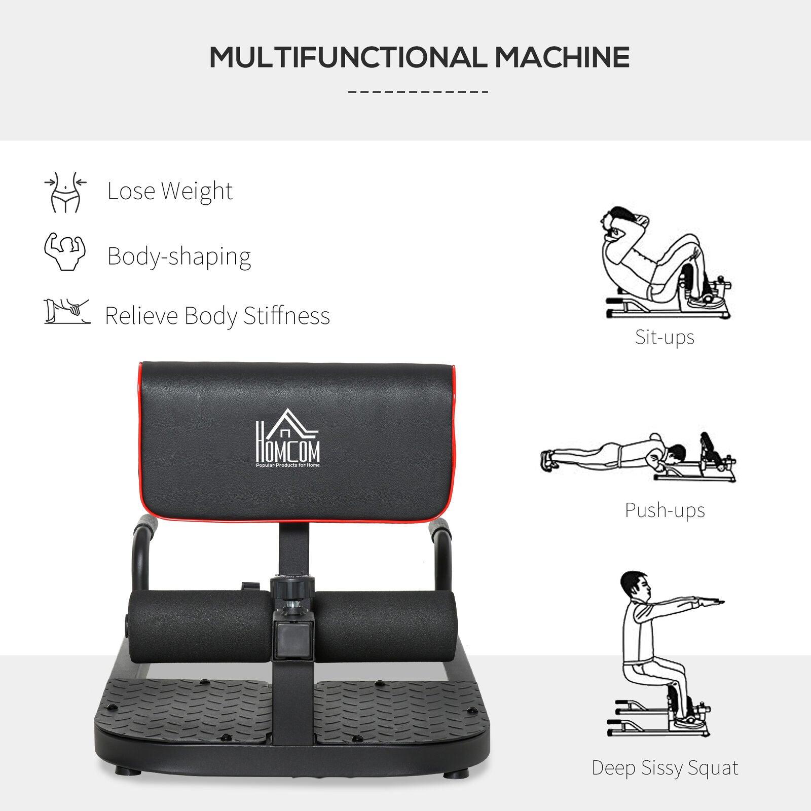 Hack Squat for Glutes - 3in1 Squat Machine Adjustable Bench Squat Sit Up Push Up - Tophatter Daily Deals