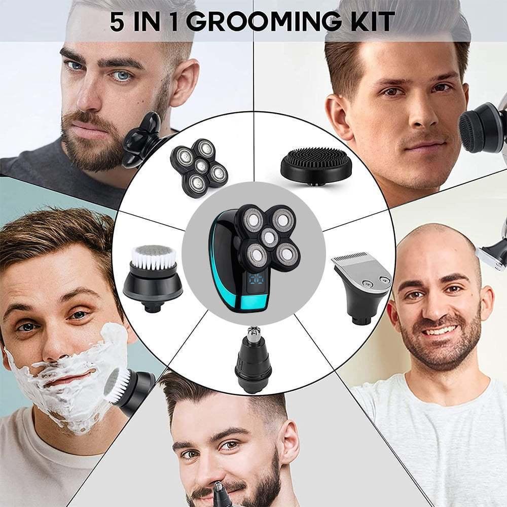 Best Head Shaver UK - Electric Razor for Men Bald Head Shaver Rotary Cordless Nose Hair ElectriBrite Personal Care - Tophatter Daily Deals