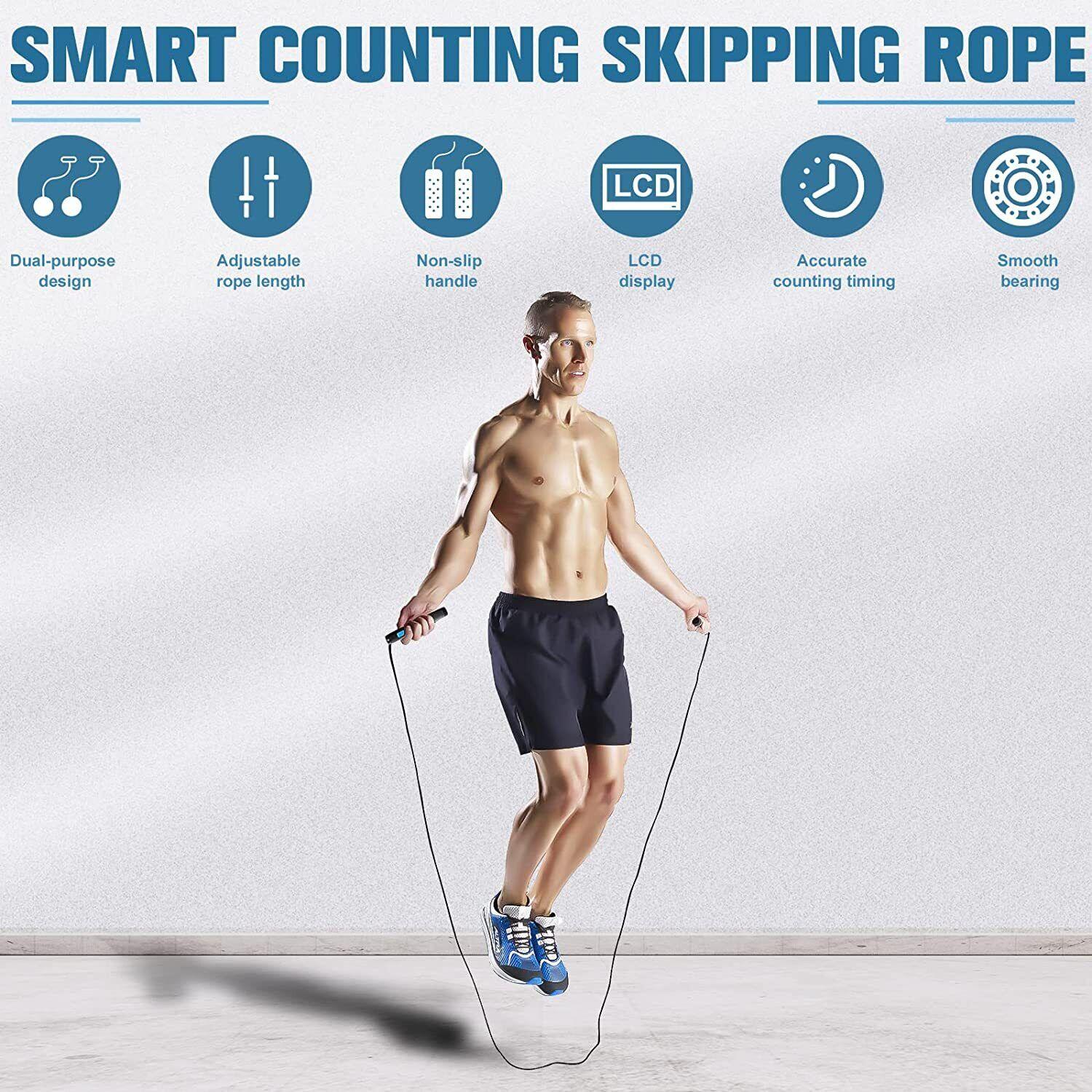 Best Skipping Rope UK - Skipping Rope with Counter, Gritin Digital Speed Jump Rope for Kids Adults Exercise & Fitness - Tophatter Daily Deals
