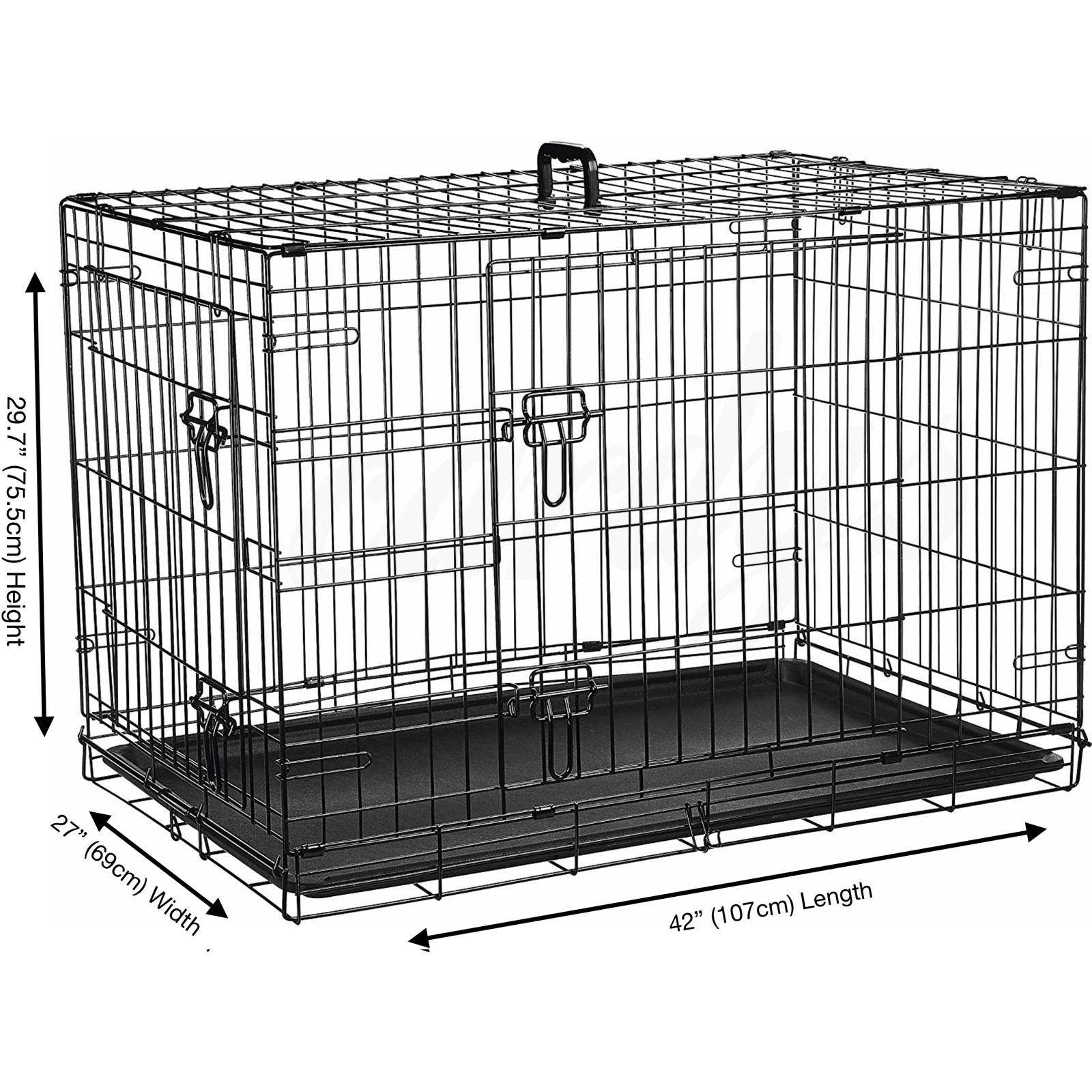 Metal Cages for Dogs - Dog Cage Puppy Pet Crate Carrier X Large 42