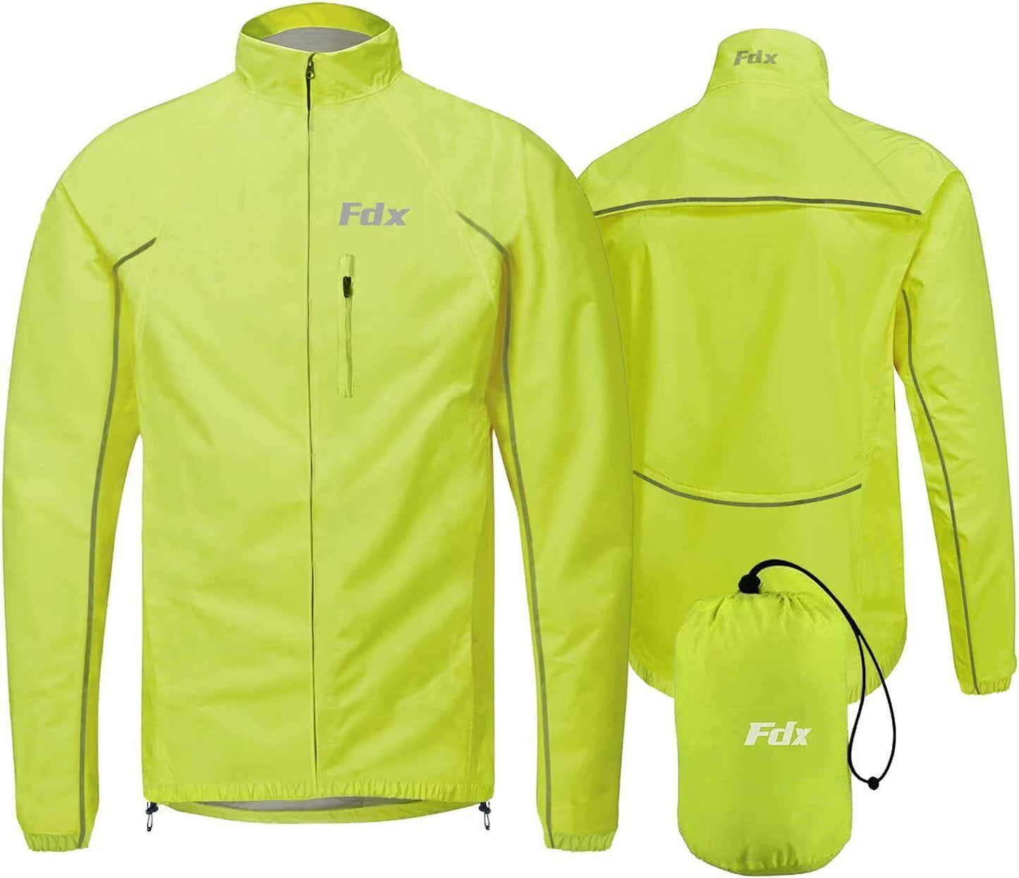 Best Waterproof Cycling Jacket - Mens Cycling Jacket Hi Viz Highly Visible Windproof Waterproof Breathable Mens Mountain & Cycling - Tophatter Daily Deals