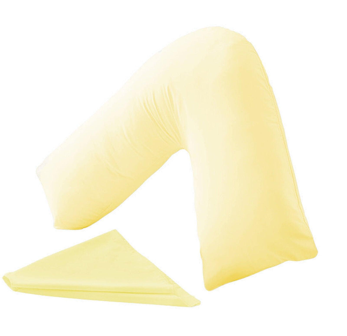V Shape Pillow Case - Anti Allergy Triangle Pillow for Nursing, Maternity & Pregnancy – Extra Hollowfibre Cushioning to Supports Neck Head Yellow Pillows - Tophatter Daily Deals