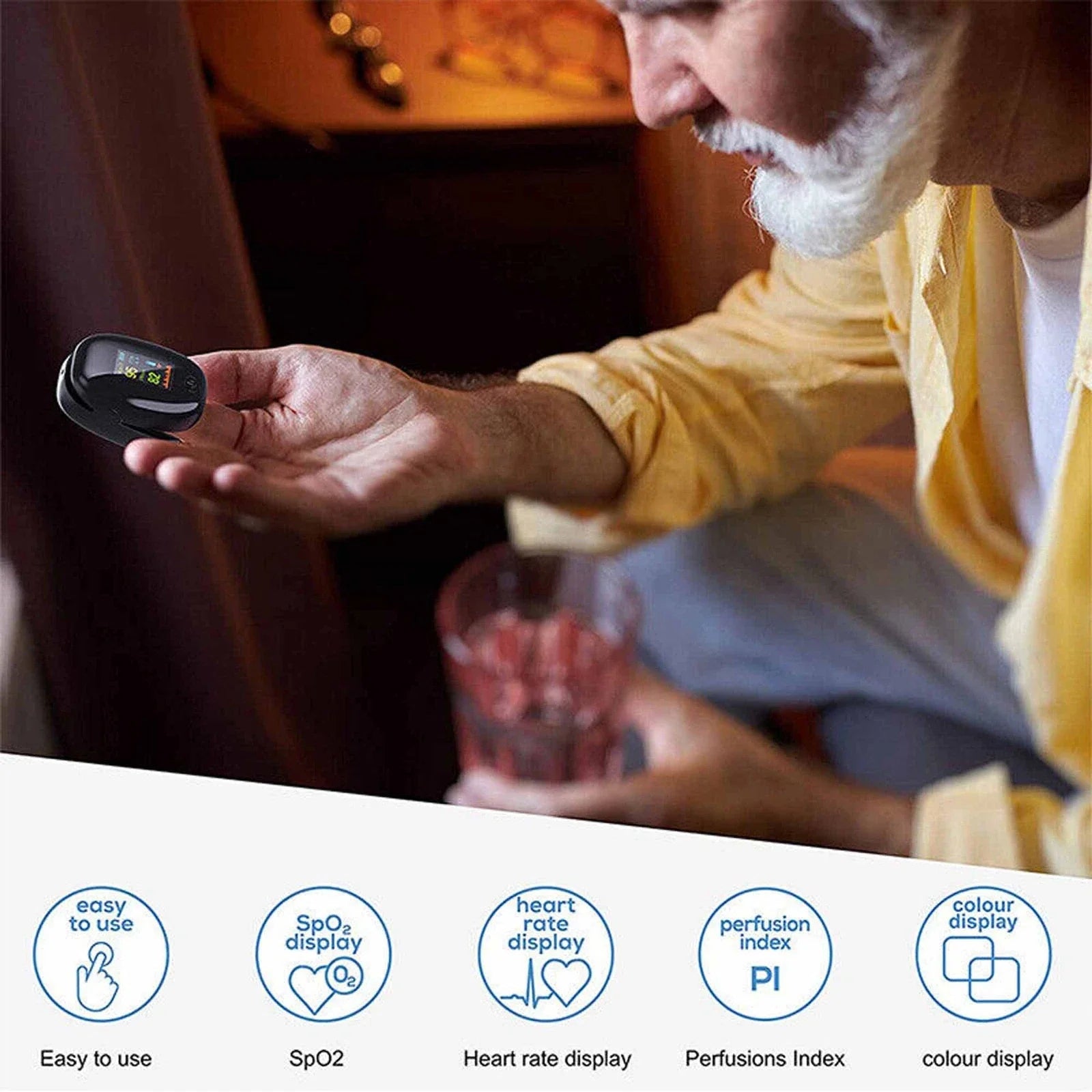 Finger Pulse Oximeter – Heart Rate & SPO2 Monitor Health & Wellness - Tophatter Daily Deals