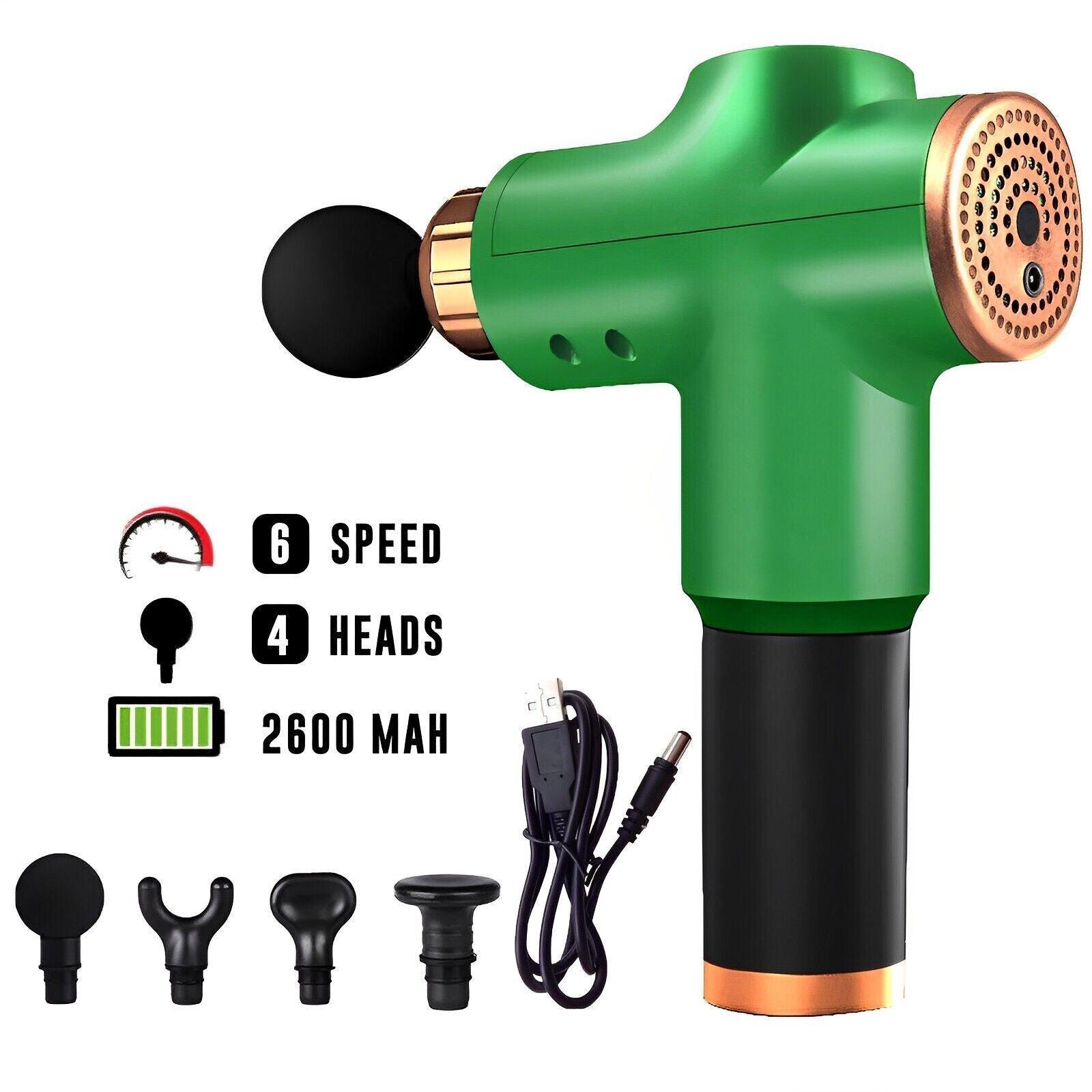Deep Tissue Massage Gun - Powerful 30 Speeds Percussion Muscle Massager, 2400mah Electric Handheld Muscle Massager Gun, Portable Fascia Gun Green Personal Care - Tophatter Daily Deals