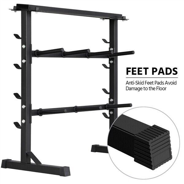 Power Racks for Home Gym - 3 Tier Dumbbell Barbell Rack Weight Plate/Bar Storage Holder for Home Gym Black Dumbbeells rack - Tophatter Daily Deals