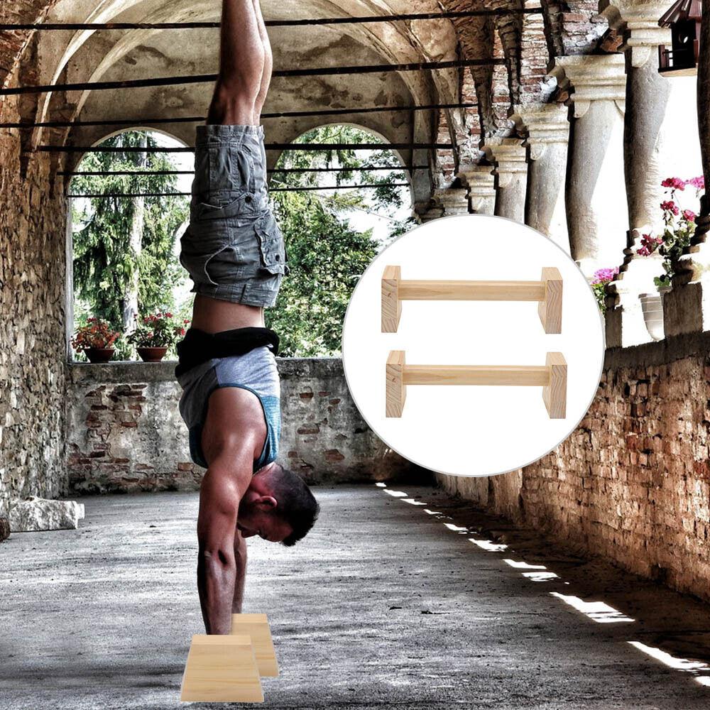 Wooden Parallettes UK - Fitness Push Up Bars Wooden Mini Parallettes Gymnastics Bars Exercise & Fitness - Tophatter Daily Deals