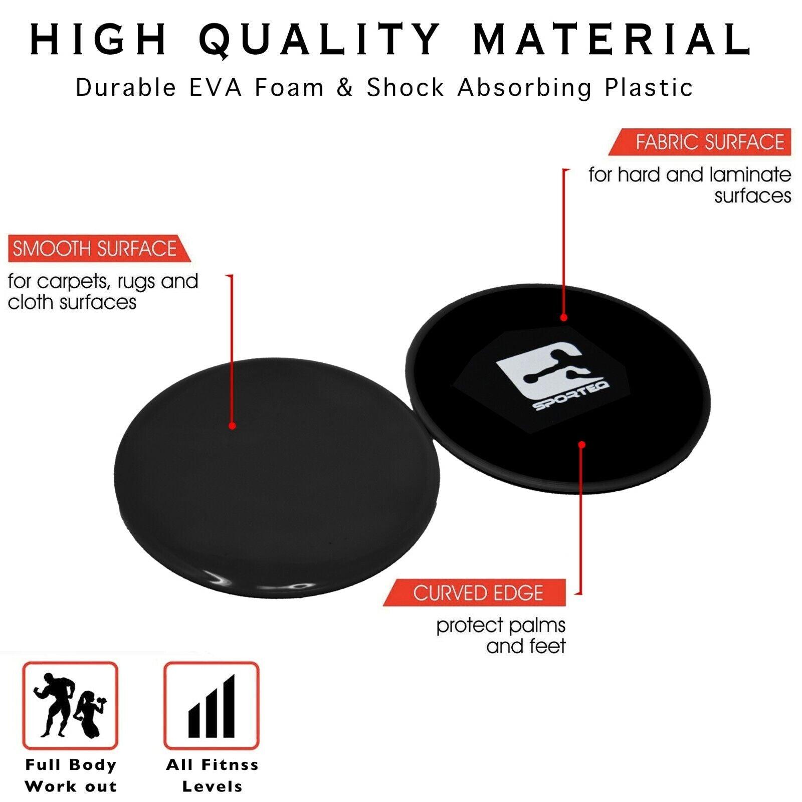 Dual Sided Gliding Discs - Core Sliders Foot Sliders Exercise Black Exercise & Fitness - Tophatter Daily Deals