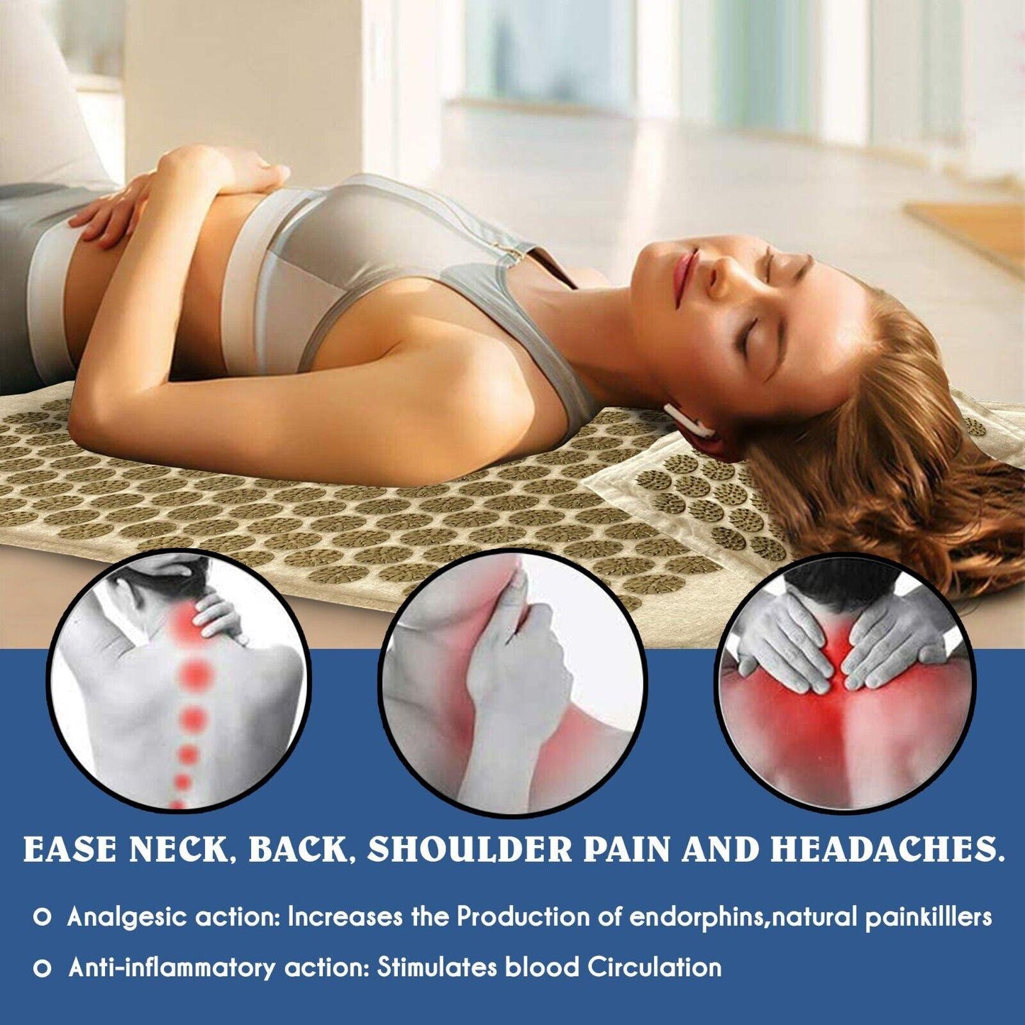 Best Acupressure Mat UK - Yoga Acupressure Massage Mat Ball Spiky Pain Stress Soreness Relax Body Yoga Product - Tophatter Daily Deals