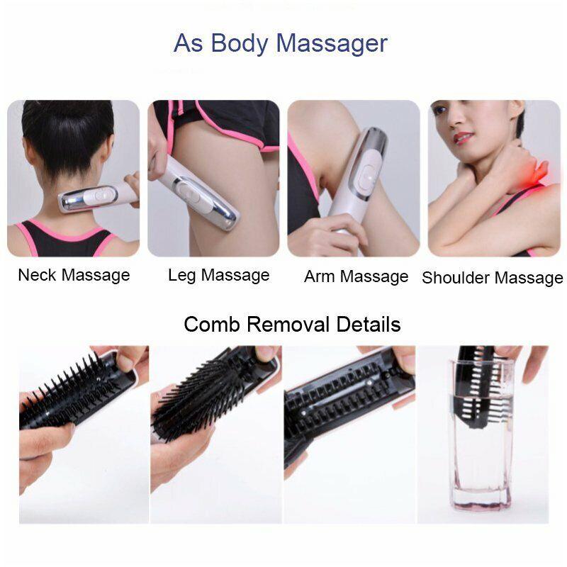 Electric Scalp Massager for Hair Growth - Electric Infrared Laser Hair Growth Head Scalp Vibrating Massager Comb Brush Hair Care - Tophatter Daily Deals