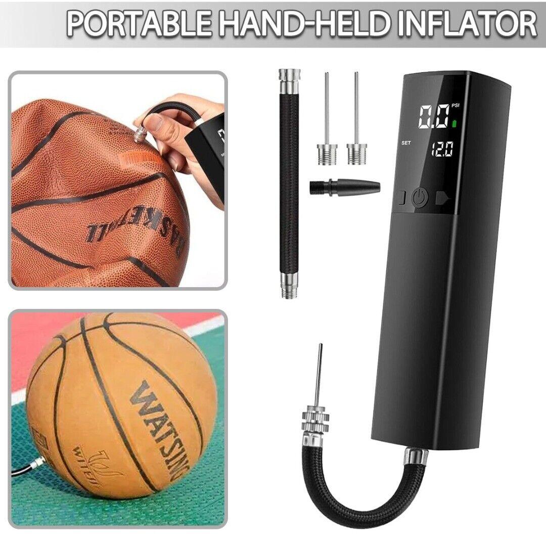 Electric Ball Pump - Deeplee Electric Ball Pump with LED Digital Display, Battery Powered for Soccer Soccer - Tophatter Daily Deals