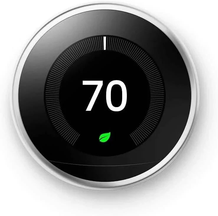 Google Nest 3rd Generation Programmable Thermostat w/Base Polished Steel T3019US (Refurbished) Smart Home & Security - Tophatter Daily Deals