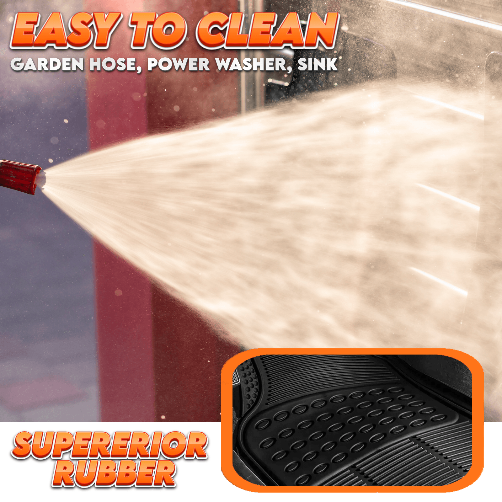 Fitted Car Mats UK - 4pcs Heavy Duty Universal Black Rubber Car Mat Set Non Slip Car Van Mats UK Apparel & Accessories - Tophatter Daily Deals