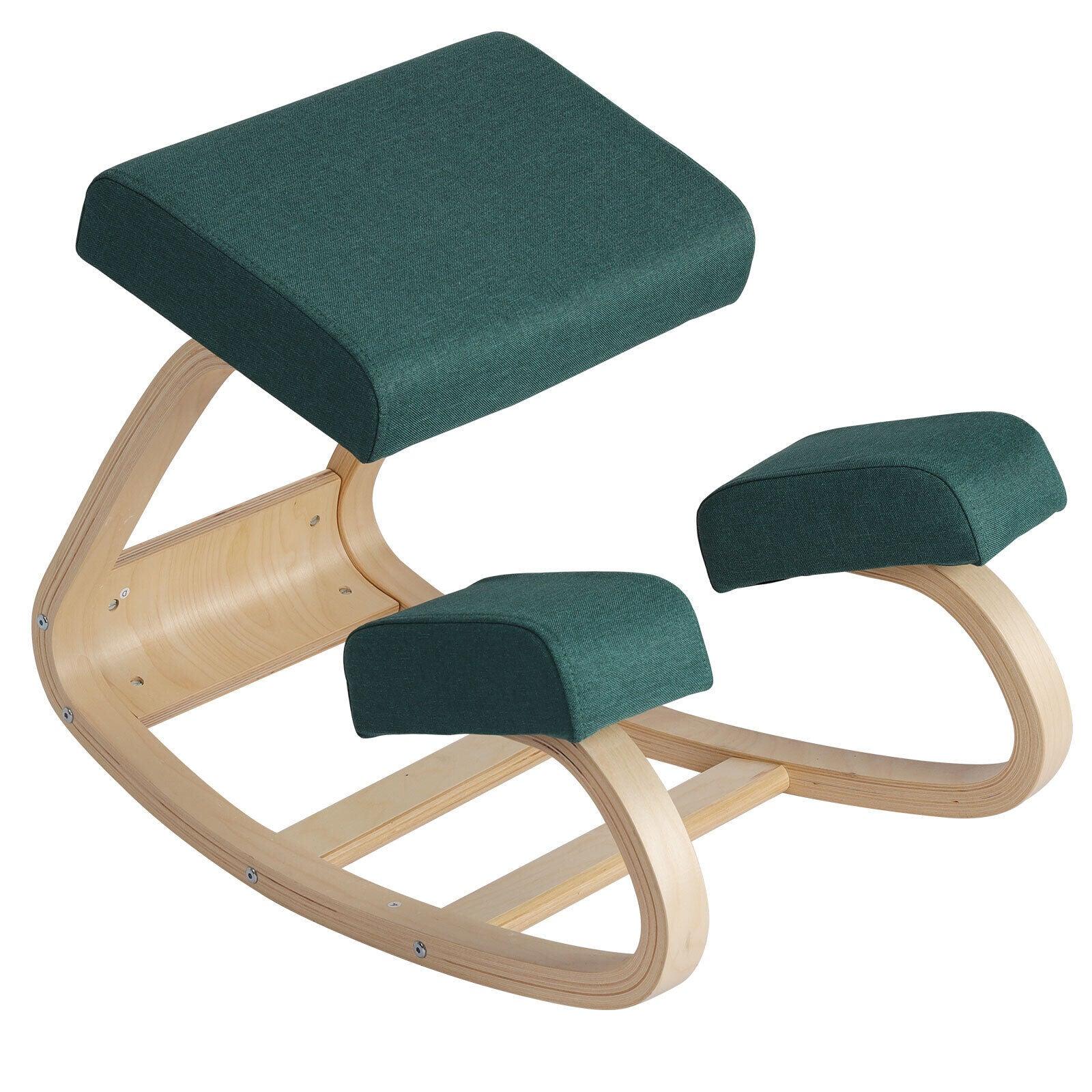 Ergonomic Kneel Chair - Ergonomic Kneeling Chair Rocking Posture Stool Balancing Home Office Desk Chair Green Exercise & Fitness - Tophatter Daily Deals