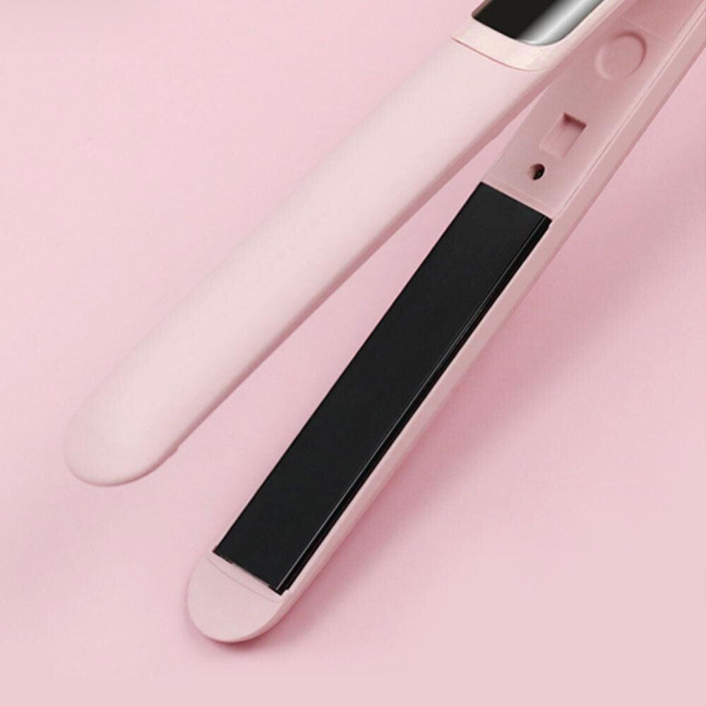 Hair Straighteners Curlers - Hair Straightener Heat Styling Tool, ELLESYE Professional 2 in 1 Ceramic Hair Straightener and Curler Negative Ions Pink New Arrival - Tophatter Daily Deals