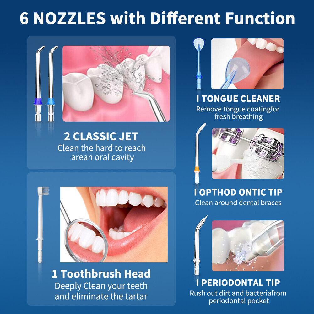 Waterpik Cordless Water Flosser - Cordless Water Flosser Dental Oral Irrigator for Teeth Cleaner 8 Jet Tips Dental Tools - Tophatter Daily Deals