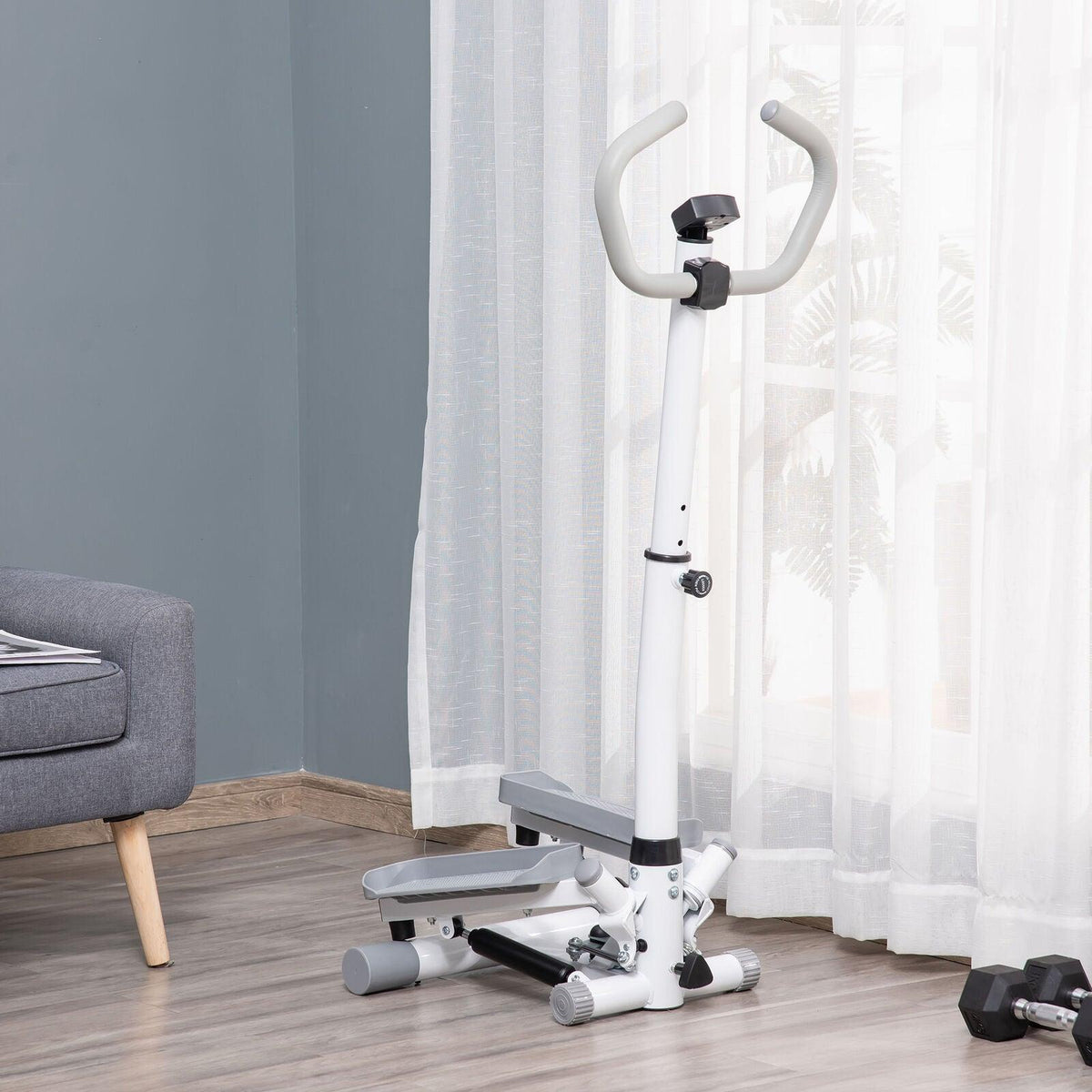 Stepper Exercise Machine - Adjustable Stepper Aerobic Ab Exercise - HOMCOM Twister Stepper Height Adjustable Step Machine w/ Adjustable Resistance Exercise & Fitness - Tophatter Daily Deals