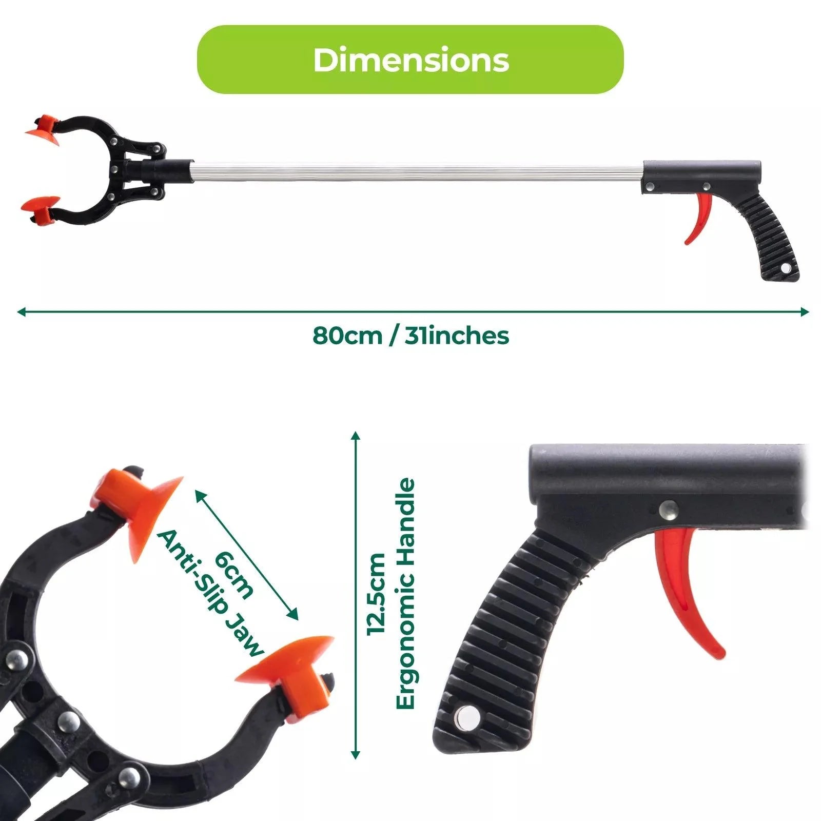 Litter Picking Stick - 82cm Aluminium Magnetic Litter Picker Indoor Outdoor Rubbish Grabber Hand Tool Apparel & Accessories - Tophatter Daily Deals