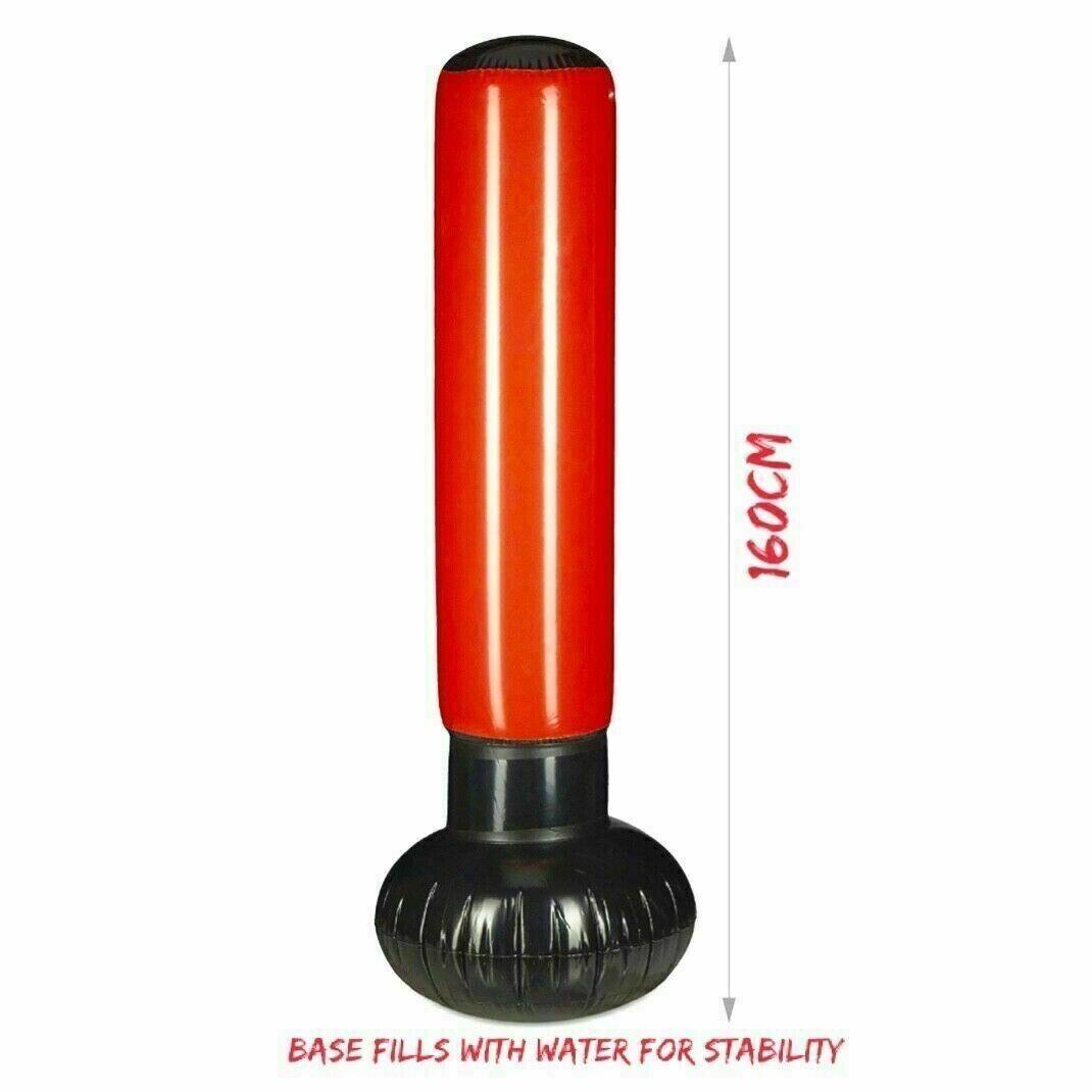 Free Standing Punch Bag With Stand - 160cm Free Standing Inflatable Boxing Punch Bag Kick MMA Training Kids Adults UK Exercise & Fitness - Tophatter Daily Deals