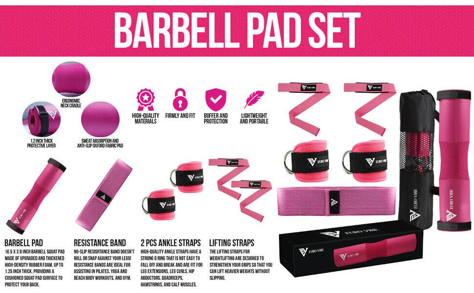 Hip Thruster Bar Pad - Barbell Pad Hip Thrust with Ankle Straps for Cable Machines Do Squats, Lunges, Hip Thrusts, Glutes & Leg Workouts Exercise & Fitness - Tophatter Daily Deals