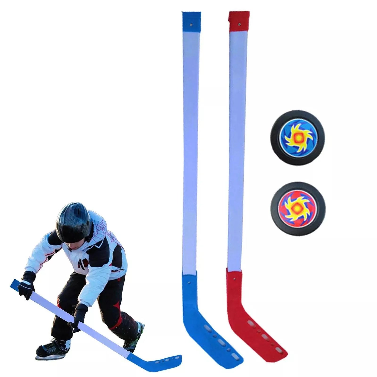 Plastic Hockey Sticks - Children Kids Plastic Hockey Stick Indoor Outdoor Game Toy Set UK Ice Hockey Sports & Outdoor - Tophatter Daily Deals
