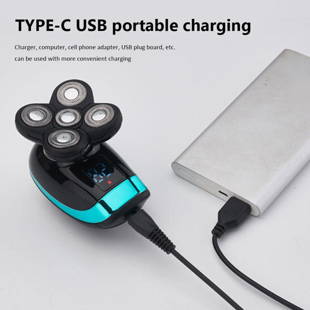 Best Head Shaver UK - Electric Razor for Men Bald Head Shaver Rotary Cordless Nose Hair ElectriBrite Personal Care - Tophatter Daily Deals