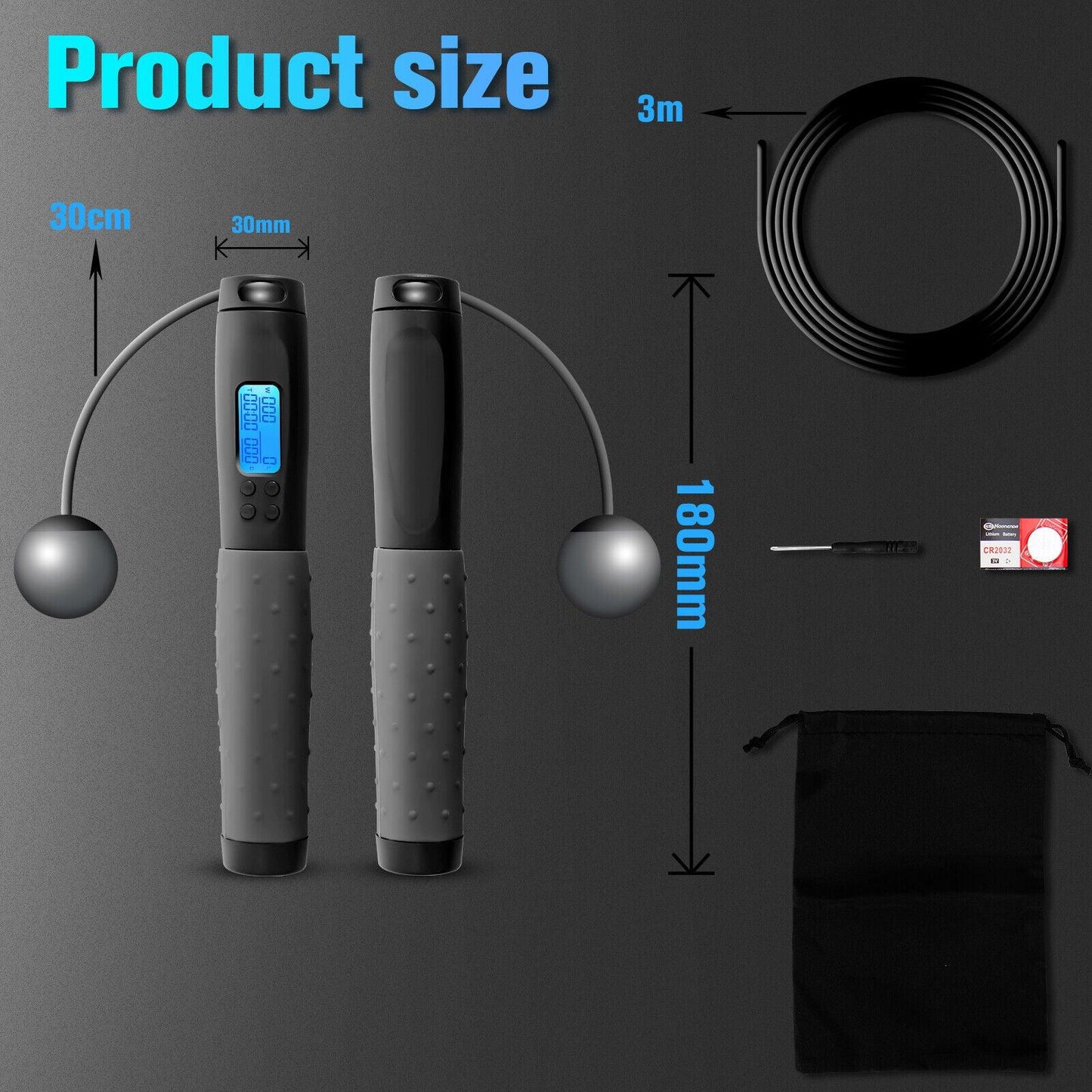 Best Skipping Rope UK - Skipping Rope with Counter, Gritin Digital Speed Jump Rope for Kids Adults Exercise & Fitness - Tophatter Daily Deals