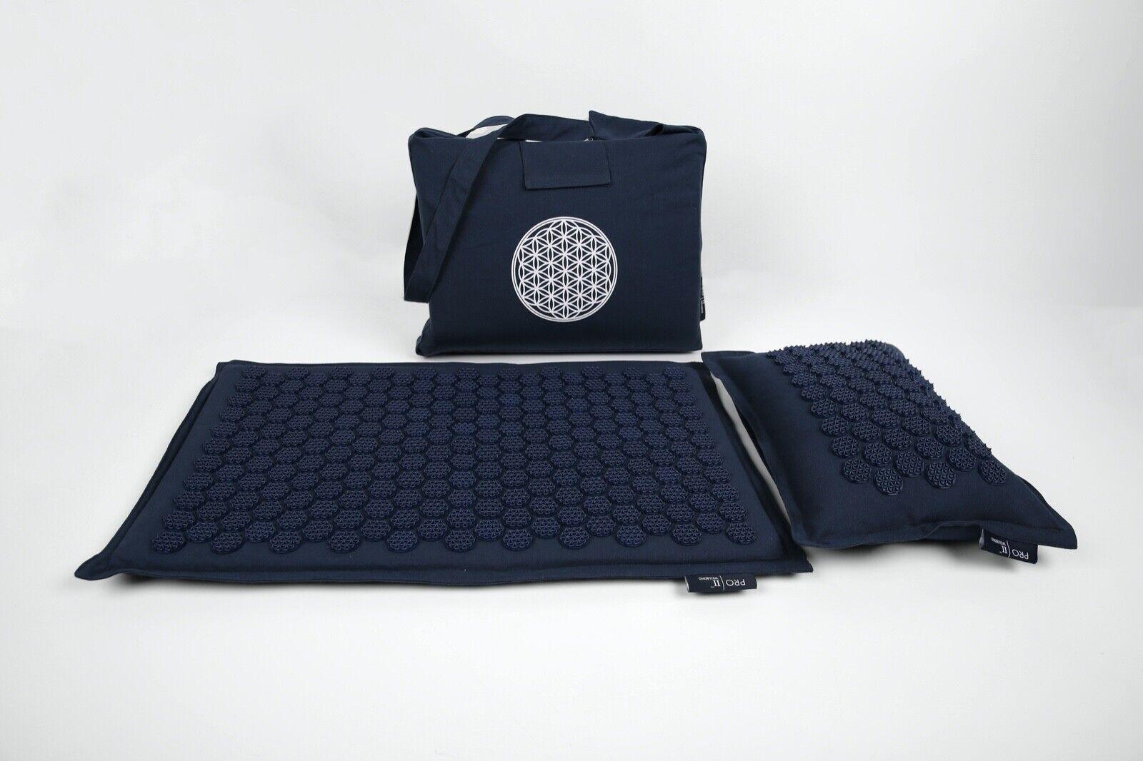 Best Acupressure Mat UK - Yoga Acupressure Massage Mat Ball Spiky Pain Stress Soreness Relax Body Navy Yoga Product - Tophatter Daily Deals