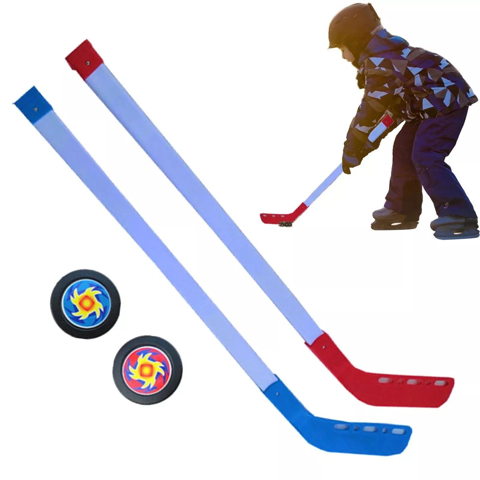 Plastic Hockey Sticks - Children Kids Plastic Hockey Stick Indoor Outdoor Game Toy Set UK Ice Hockey Sports & Outdoor - Tophatter Daily Deals